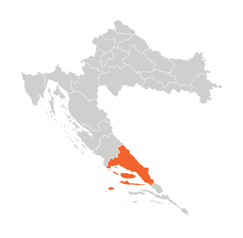 Mapa Split regija